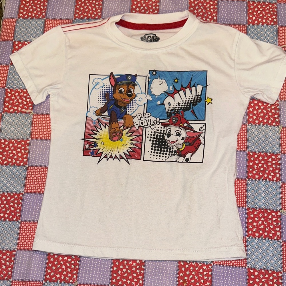 Paw Patrol White Tee with Colorful Graphics
